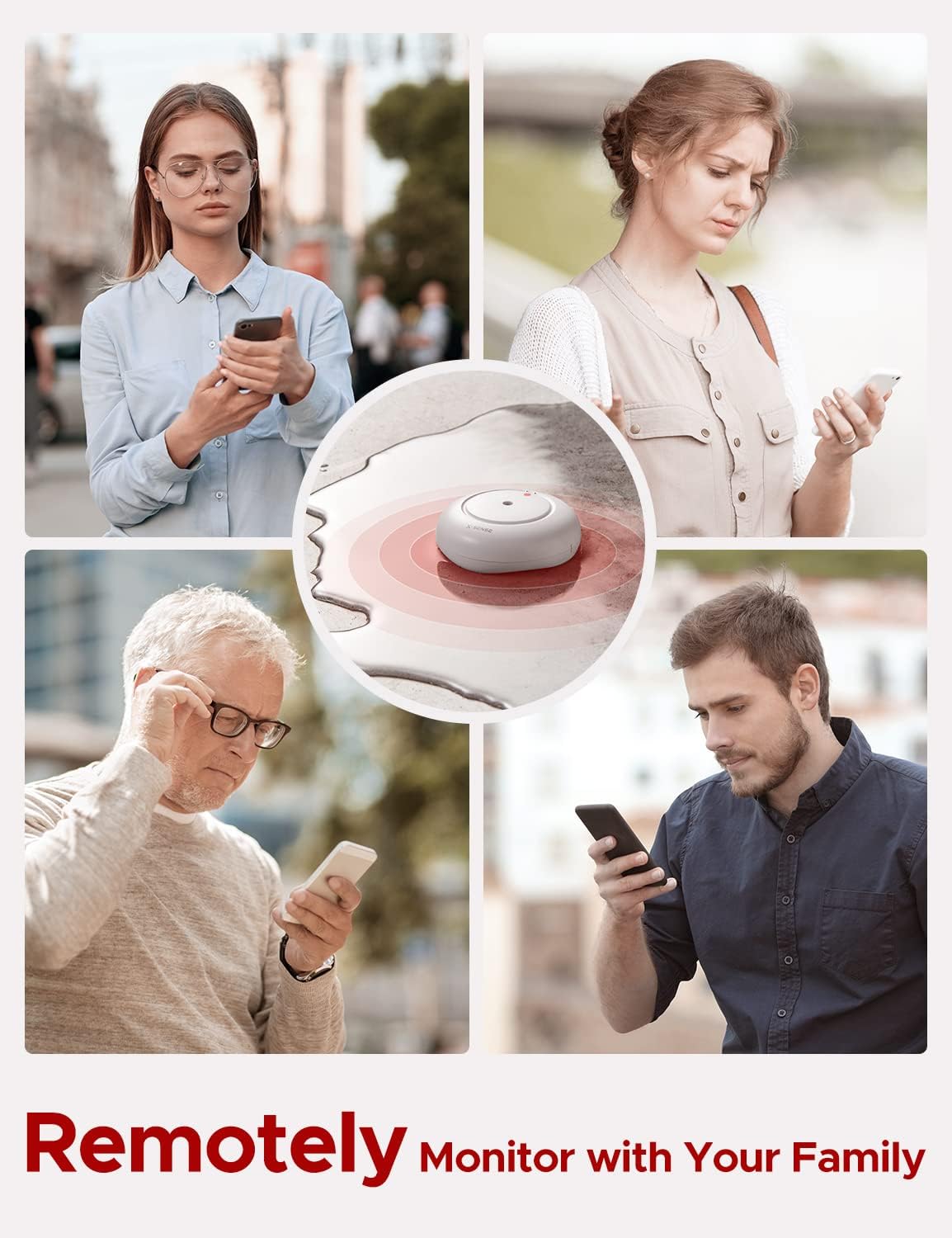 X-Sense Detector de fugas de agua, alarma inteligente, sensor agua.