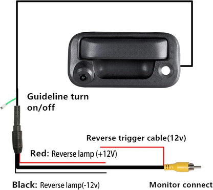 Manija de puerta de cajuela con cámara de respaldo para reversa RED WOLF