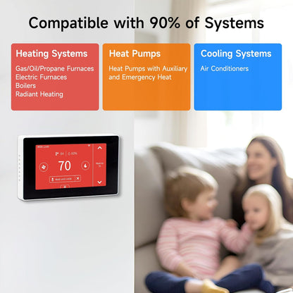 Termostato inteligente para casa con adaptador de cable C, EDGEANT