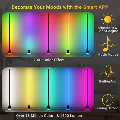 Lámpara de pie inteligente RGB de esquina con control remoto