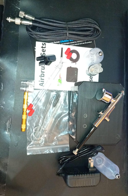 Kit de aerógrafo Gocheer, 40 PSI con compresor de aire, cepillo de limpieza