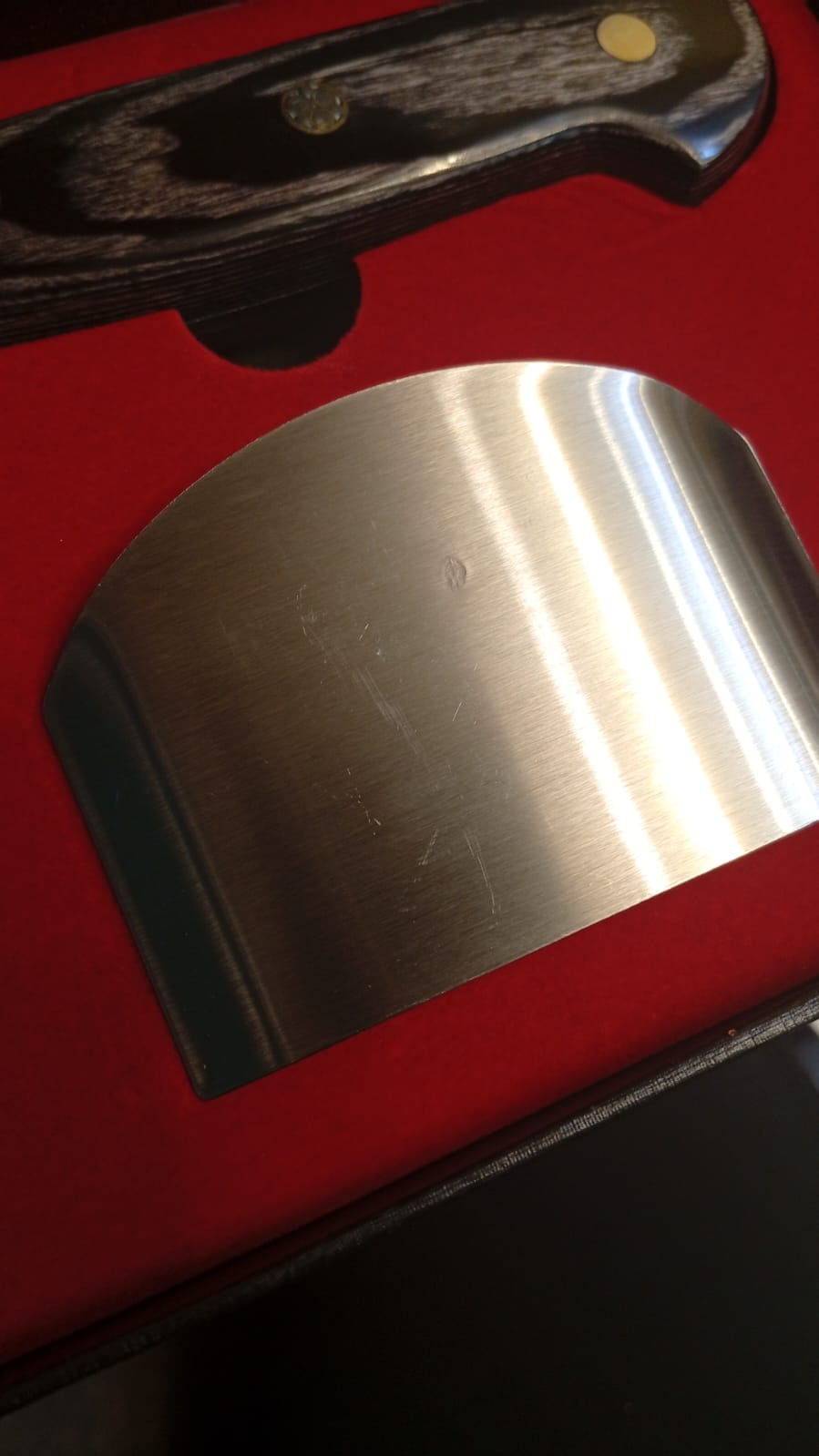 Cuchillo de chef de 25,4cm, con protector de dedos, (USADO).