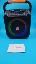Máquina de karaoke Bluetooth JYX T26-T, Con 2 micrófonos inalámbricos.