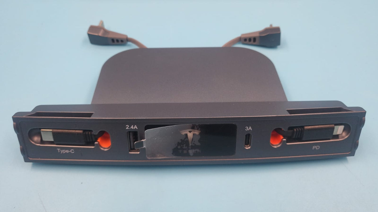 Cargador USB para coche, multipuerto para Tesla modelo 3/Y.
