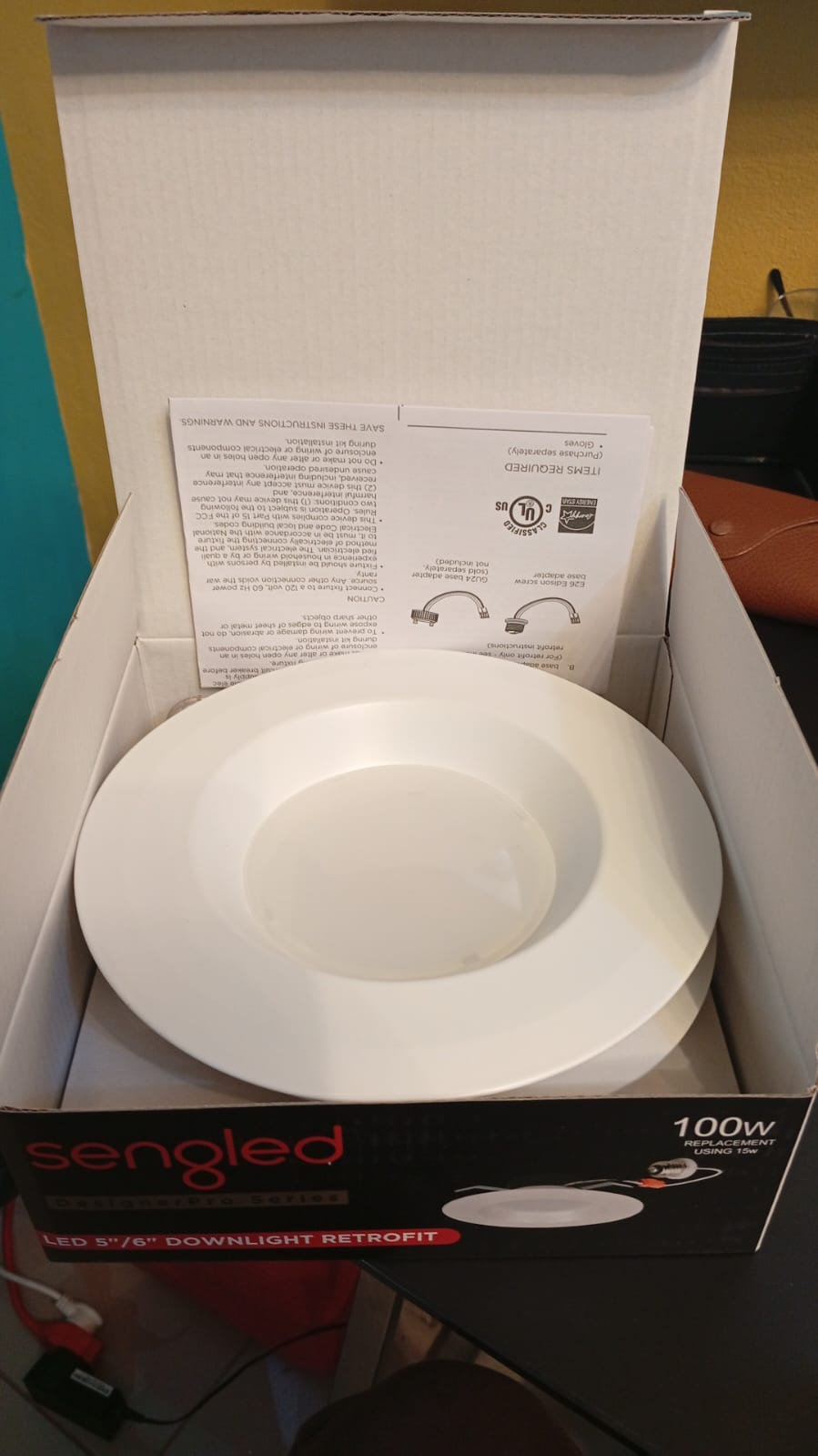 Luz LED Sengled dimmable, empotrable, retrofit, 5/6", 100W.
