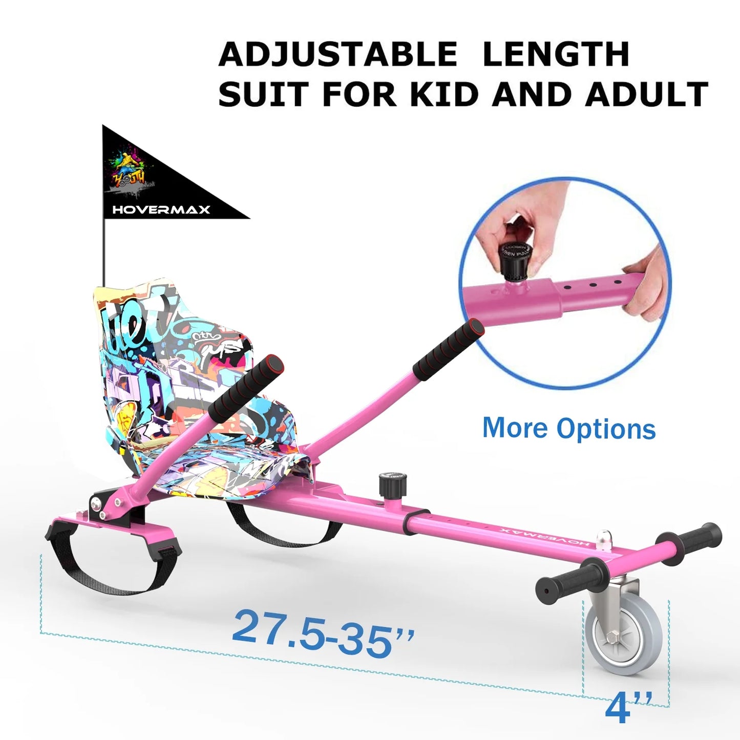 Go Kart, asiento ajustable con longitud de chasis para 6.5", 8" y 10".