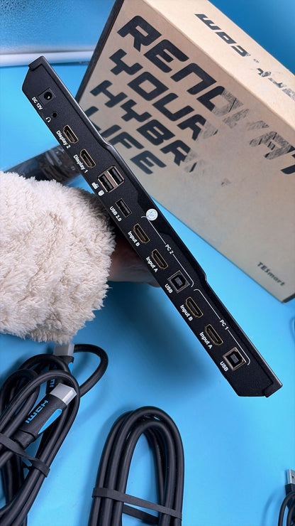Interruptor KVM HDMI 4K a 60Hz 2 monitores 2 ordenadores,TESmart