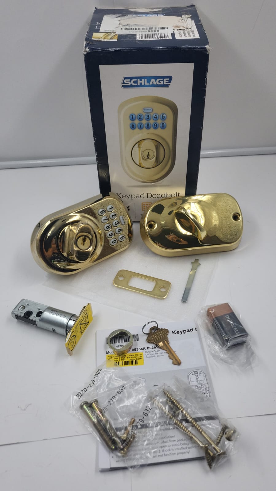 Cerrojo de seguridad Plymouth BE365 V PLY 505 con teclado, Schlage