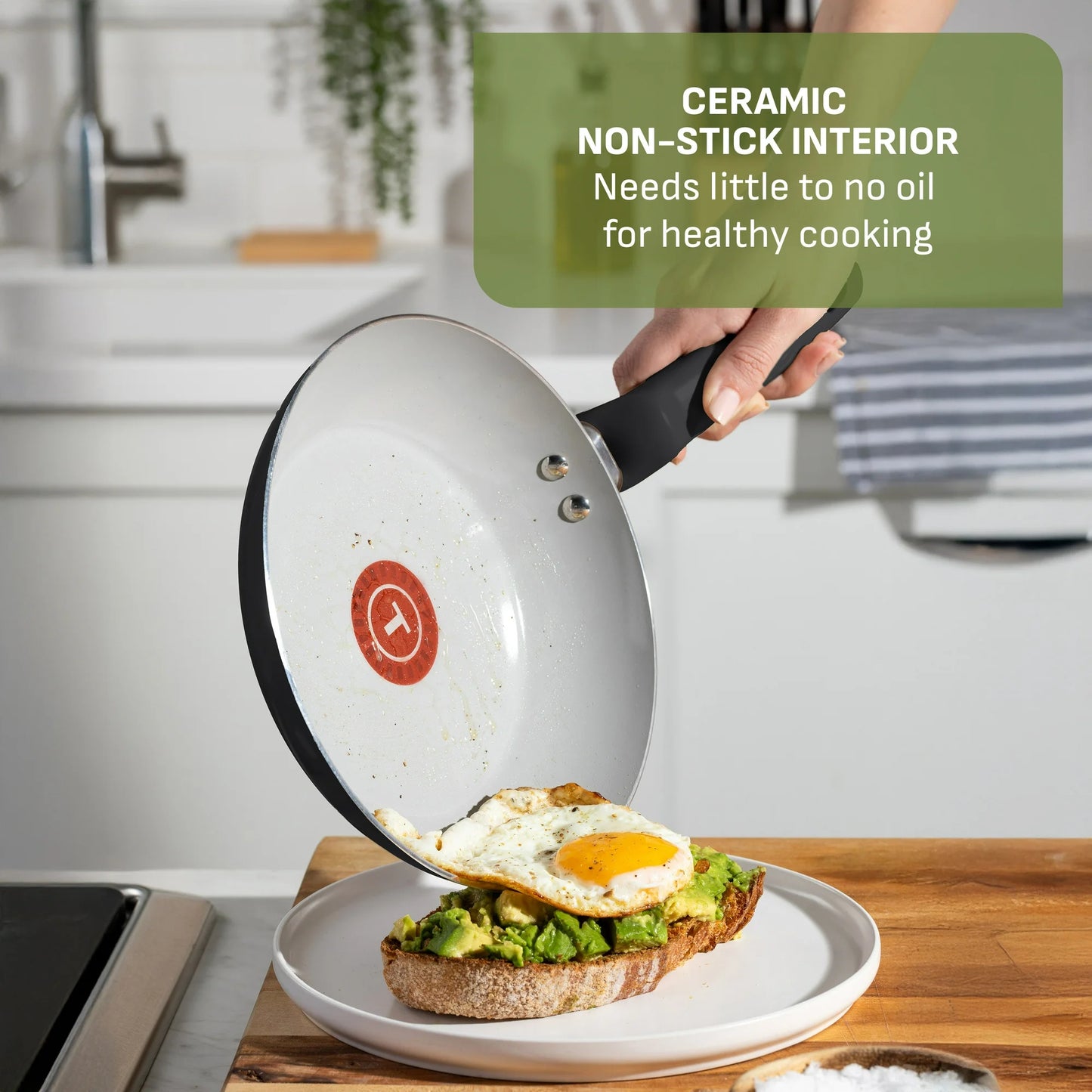 T-fal Kitchen Solutions Cerámica, Utensilios de Cocina de 22 Piezas,