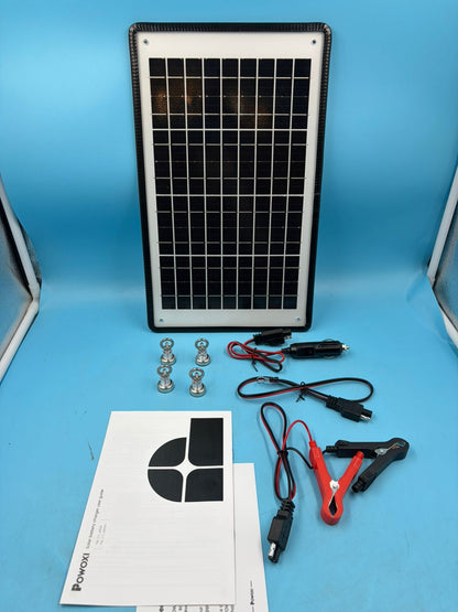 Cargador y mantenedor de baterías solares Powoxi 12V y 10W