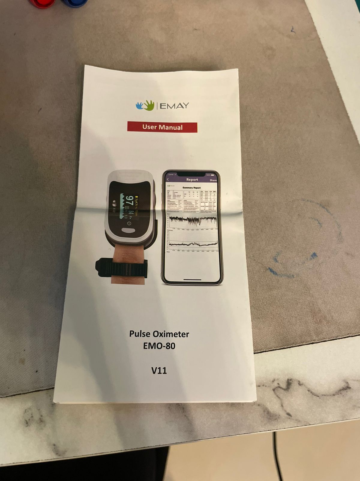 EMAY Monitor de oxígeno para dormir con capacidad de grabación incorporada.