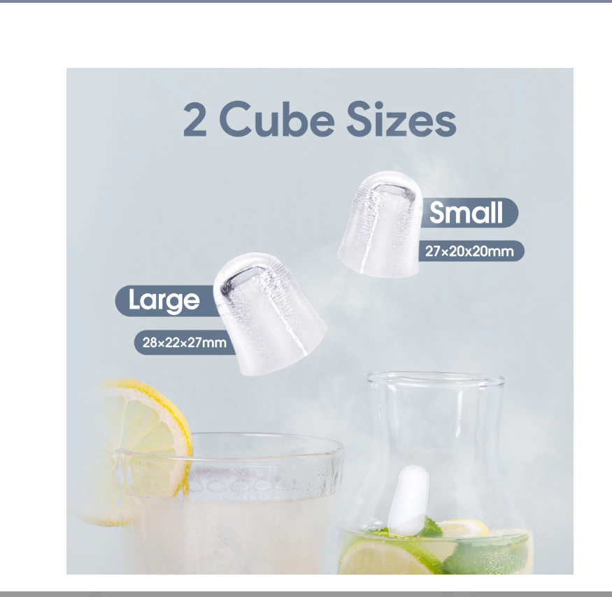 Máquina de hielo de encimera,  2 tamaños de cubitos, (USADO).