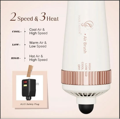 Cepillo secador Hair Trends, aire caliente, 75 mm, moldeador y voluminizador.