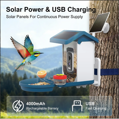 Comedero Inteligente Para Pájaros Minixtec, Con Cámara, Solar.