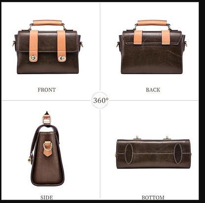 Bolso de piel Geniuno Boyatu, Estilo Bandolera con correa ajustable.