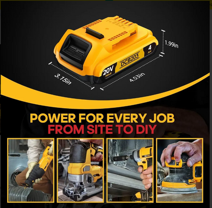 Baterías y cargador Velgonyx, 4ah para Dewalt DCB203 20v, 4 Pack