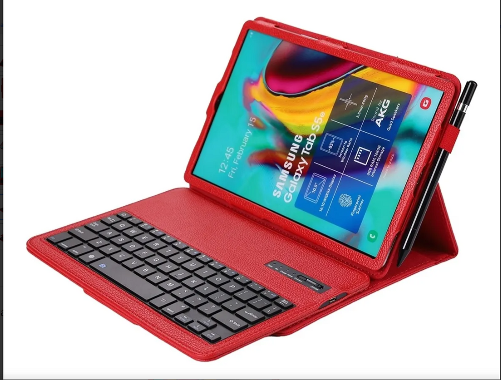 Funda/teclado para Samsung Galaxy Tab A10, T510/T515, piel plegable.