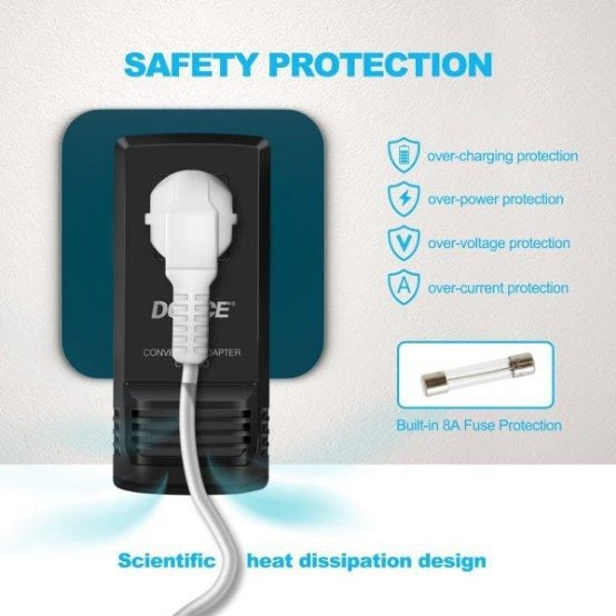 Convertidor de voltaje de viaje DOACE HC-C8. EU/UK/US/AUS/NZ