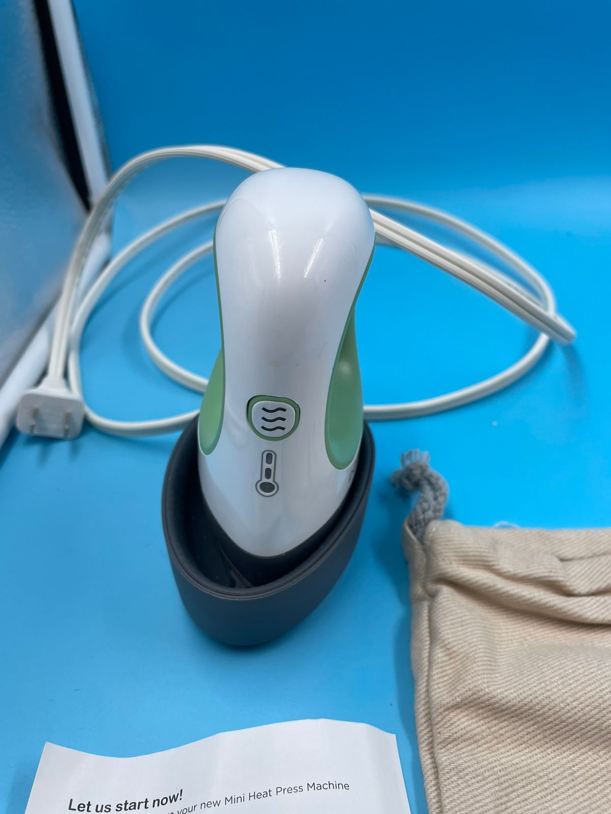 Mini máquina de prensa de calor fácil, verde.