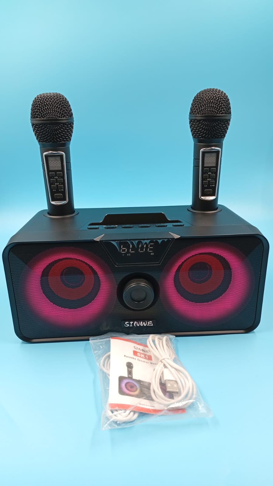 Máquina de karaoke para adultos y niños con 2 micrófonos, SINWE.