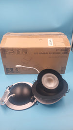 Foco empotrable de 15.24 cm – 12 W con cardán inclinado para techo, empotrado. POPANU