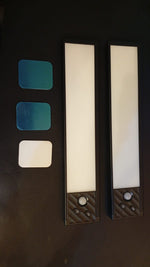 Luces con sensor de movimiento, 3 temp. recargables, regulables.