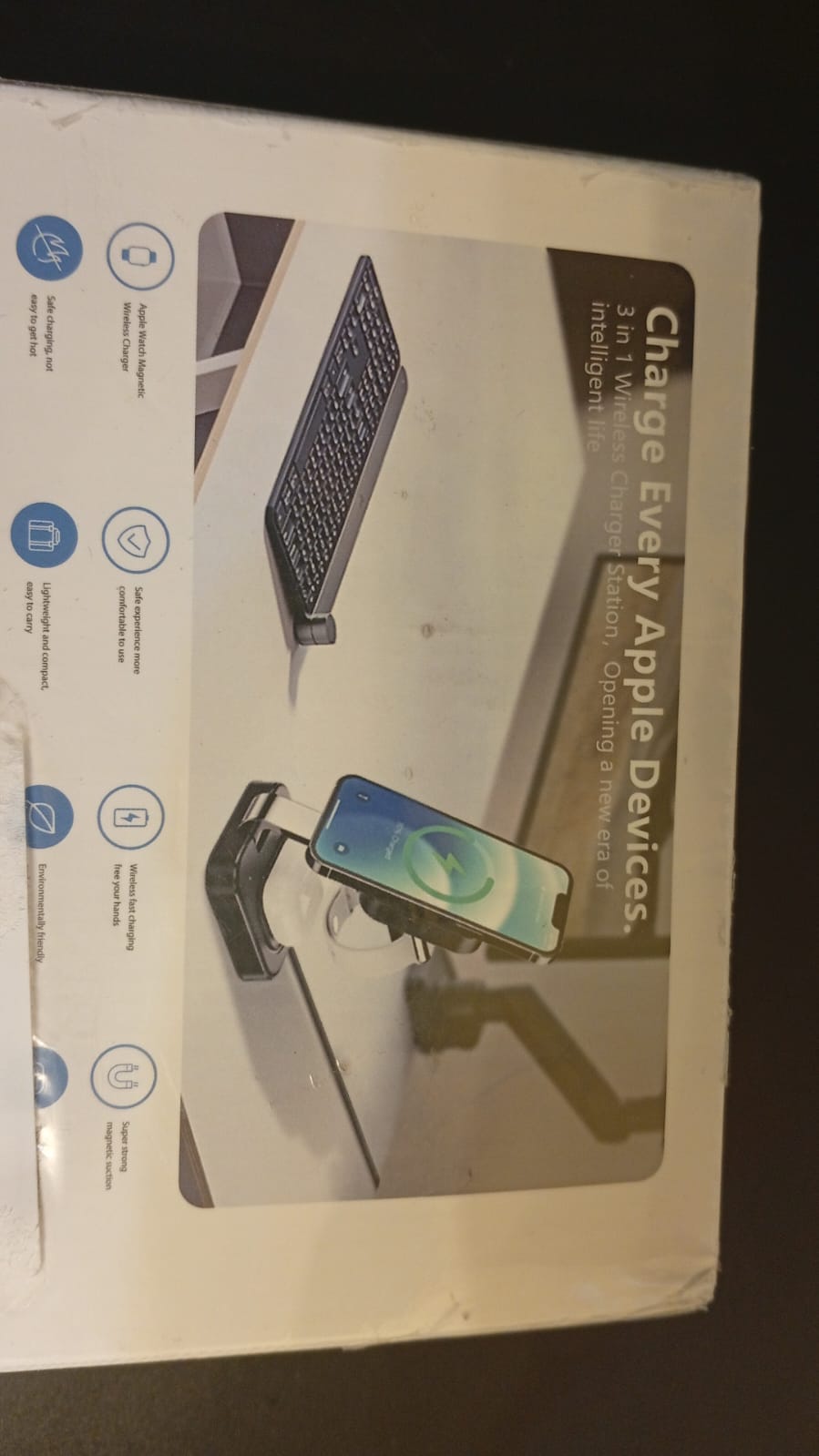 Estación de carga rápida inalámbrica Mag-Safe, 3 en 1,  magnético.