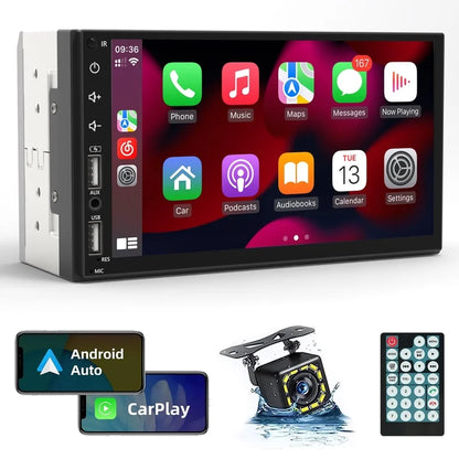 Estéreo para auto doble DIN compatible Apple Carplay/Android Auto