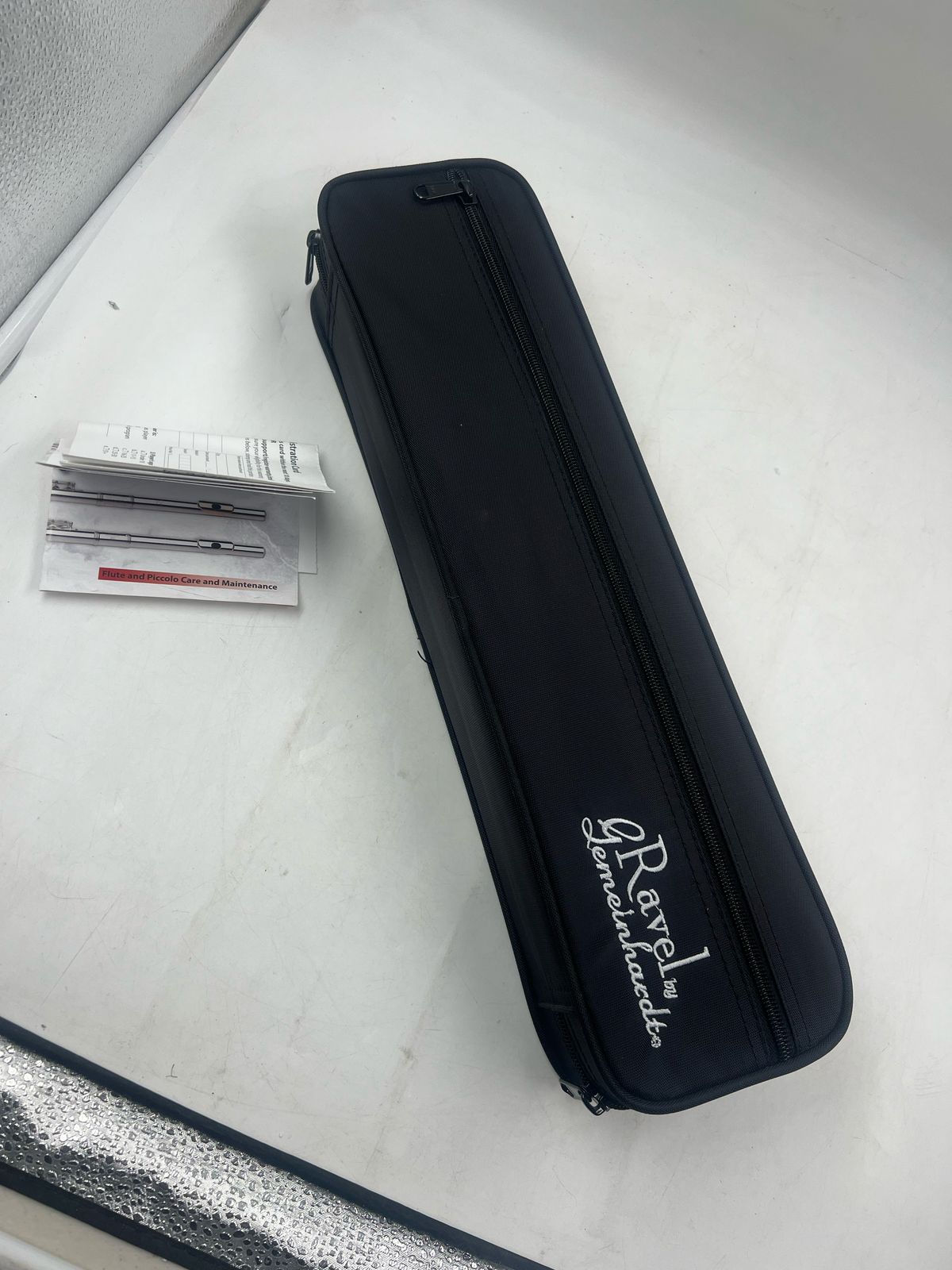 Flauta de Cobre Blanco Plateada con caja (USADO)