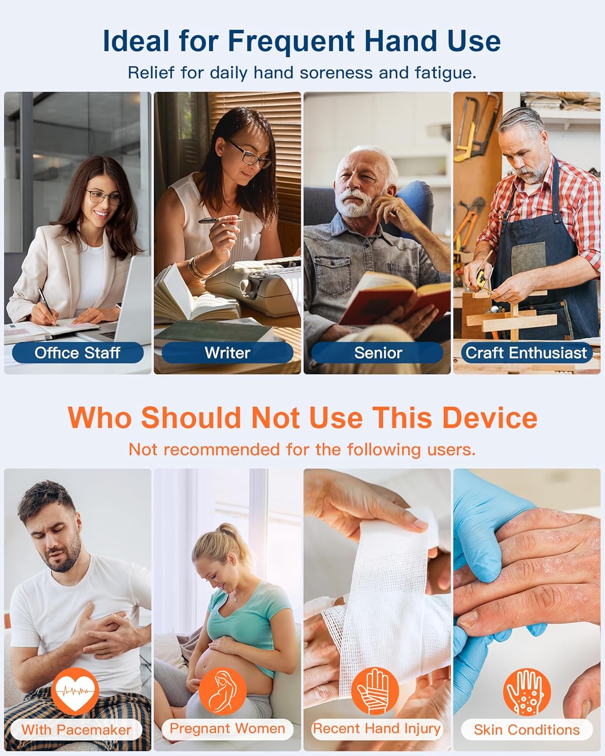 Masajeador de manos con calor y compresión Musugy