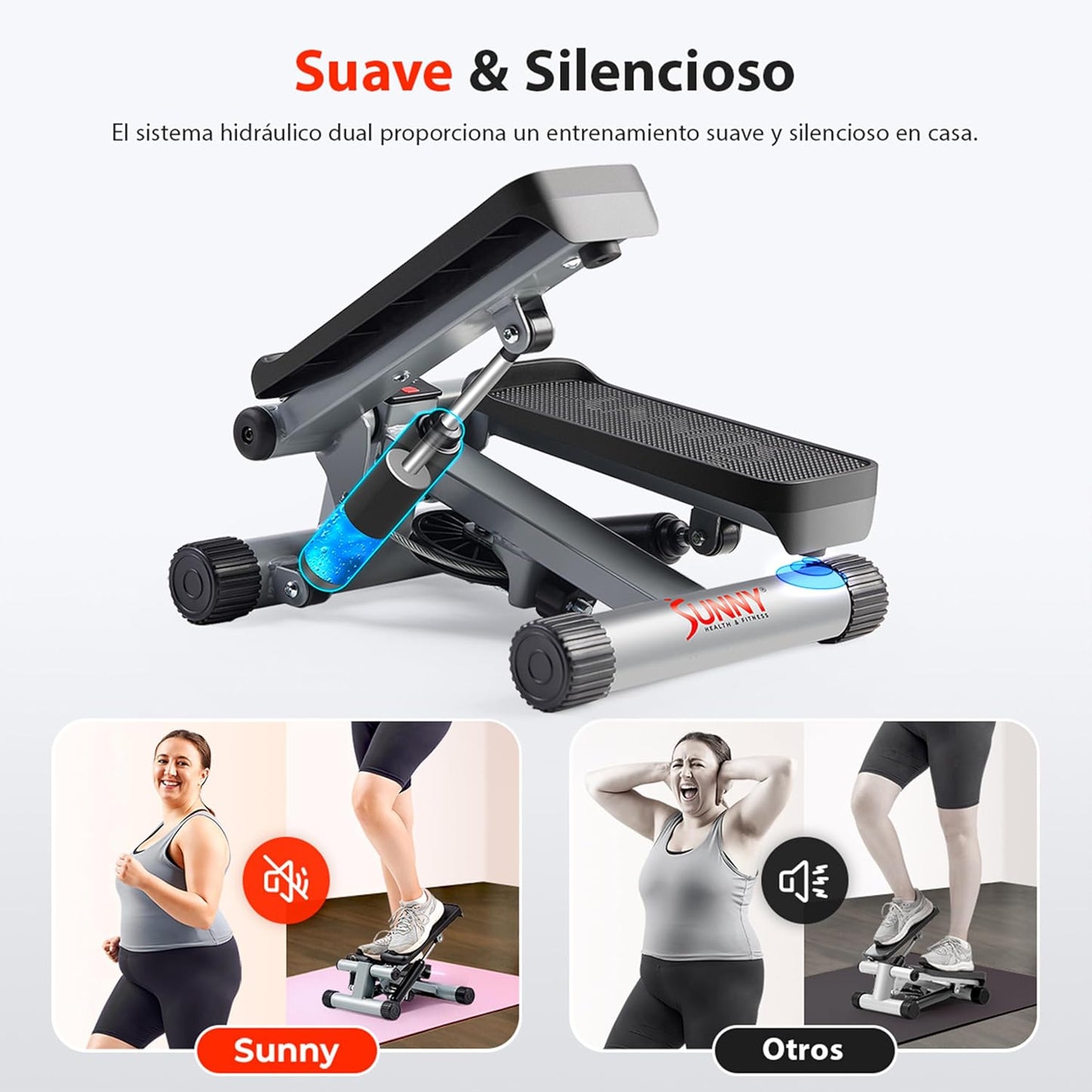 Mini escaladora sin bandas elasticas Sunny Health & Fitness