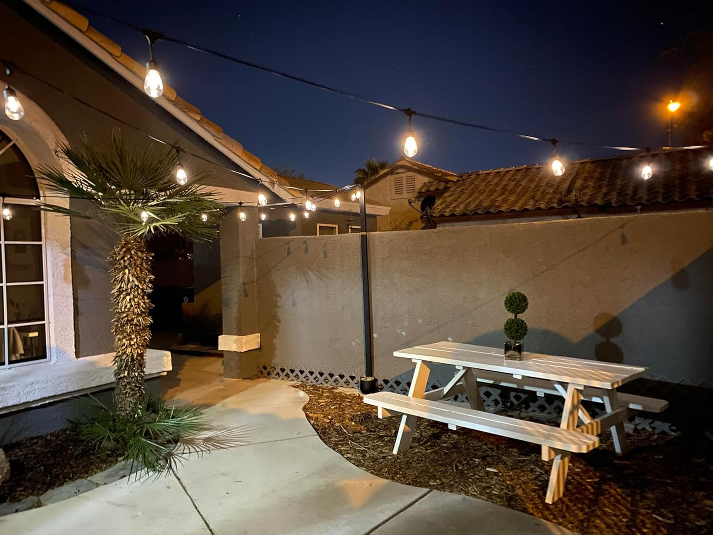 Guirnalda de luces, Impermeable, Solar, Exterior, 15 luces (USADO).