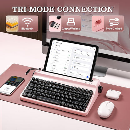 Teclado Yunzii, Máquina de Escribir, Inalámbrico Mecánico, BT (DETALLE)