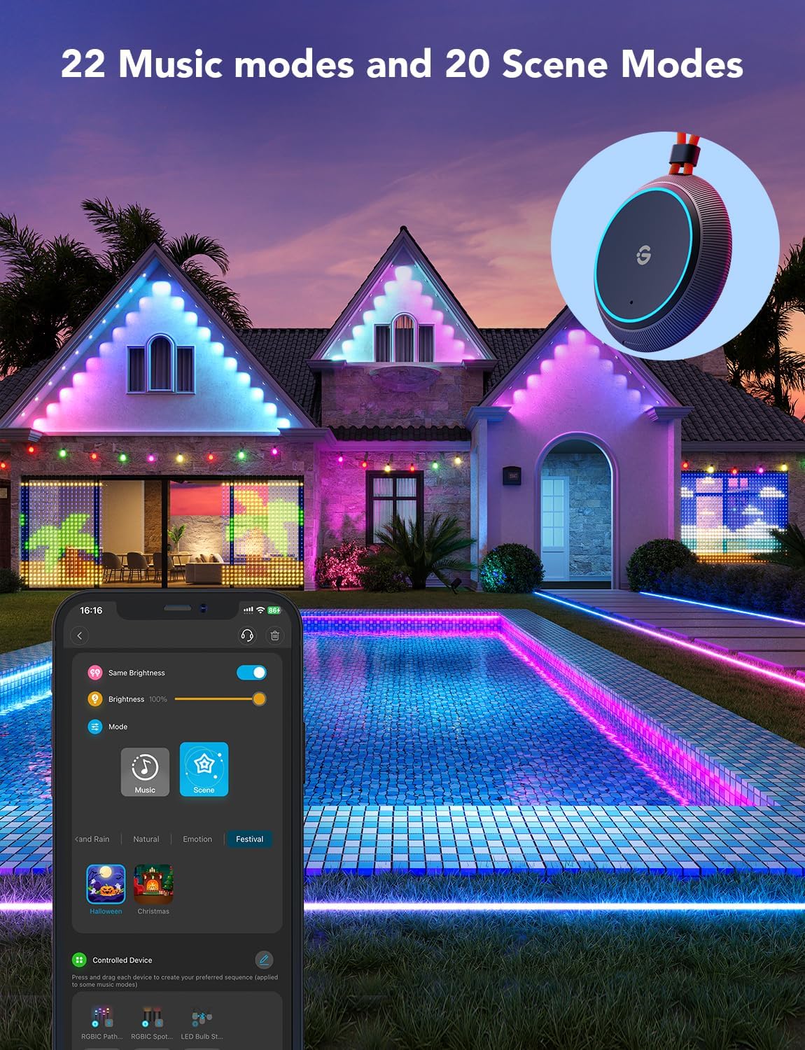 Govee - Caja de exhibición de luz para exteriores.