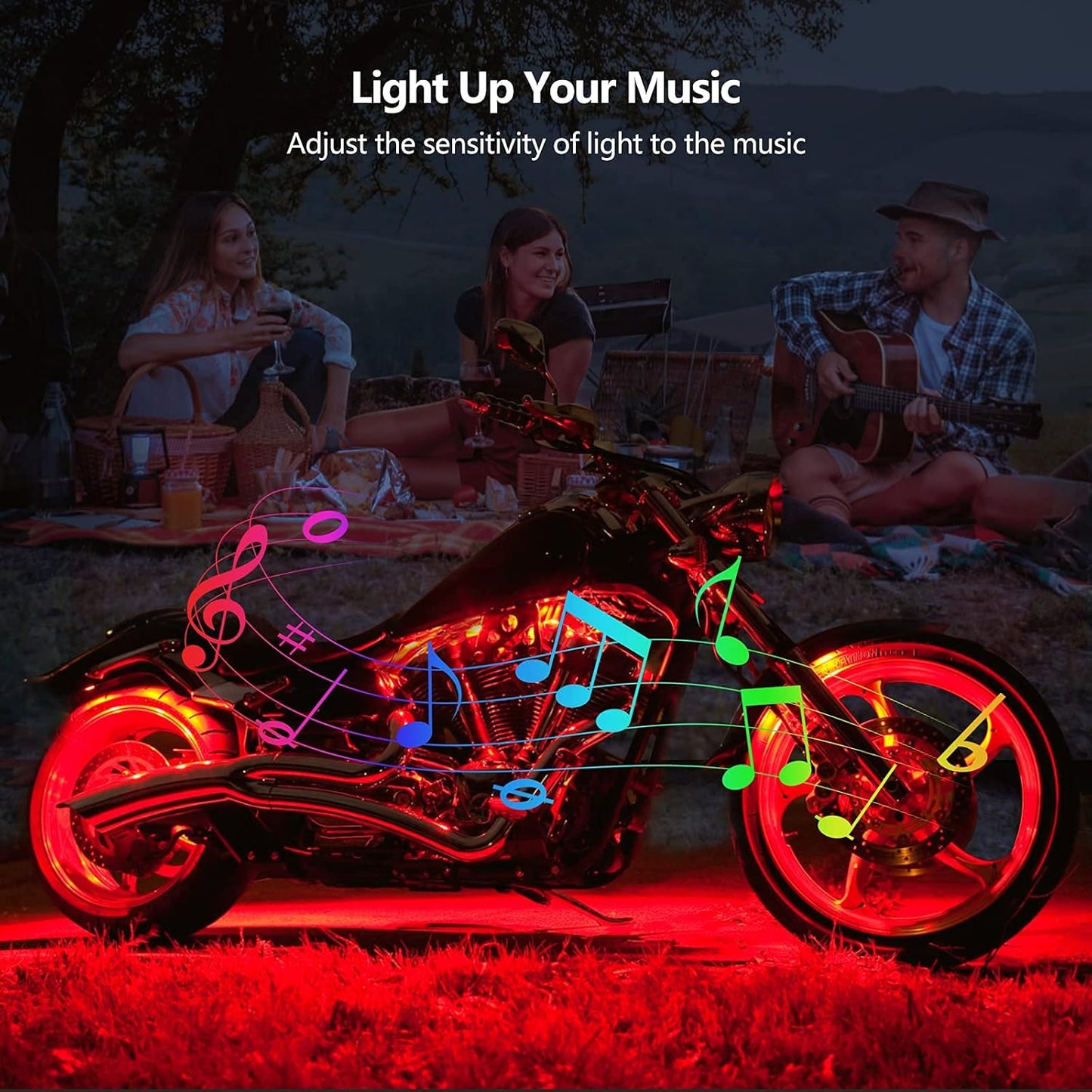 Juego de 10 tiras de luz LED, HYBKLER, con control remoto.(USADO).