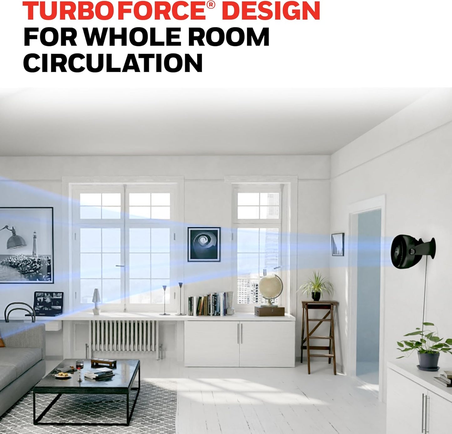 Honeywell HT-900 TurboForce,Ventilador de circulación de aire, color negro.