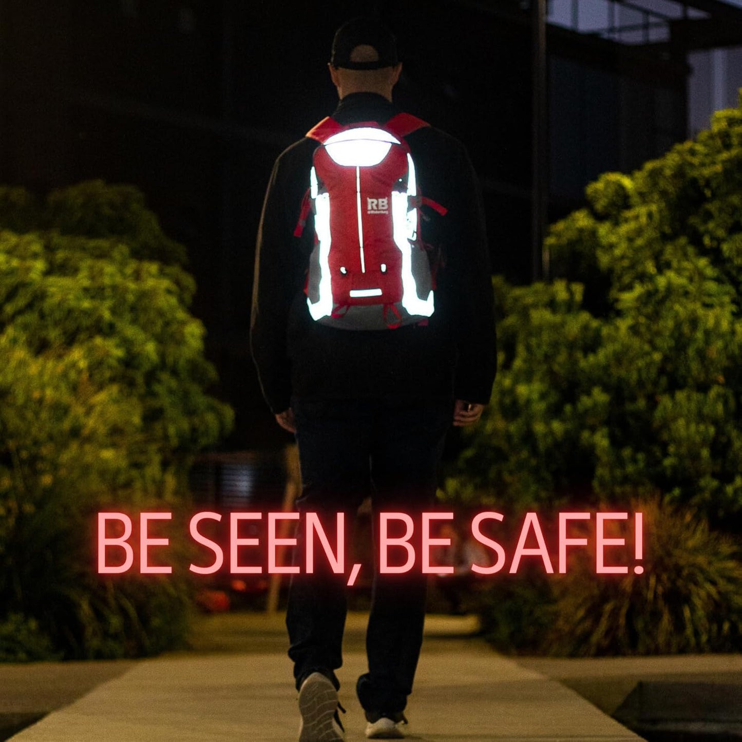 Mochila reflectante RIDERBAG.Alta visibilidad, viajeros, motocicleta, color roja.