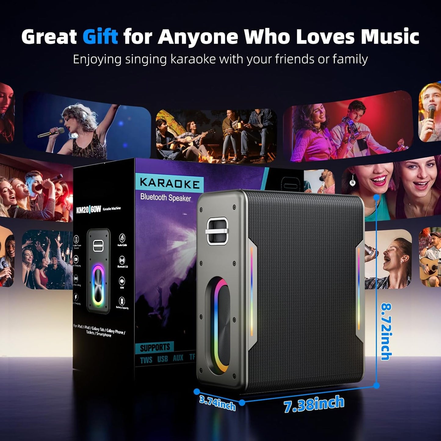 Máquina De Karaoke Bluetooth Myscenetang Km20.