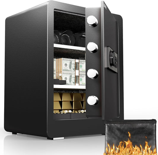 Day1 Caja Fuerte, Segura, Alarma Doble, Estante Extraible.