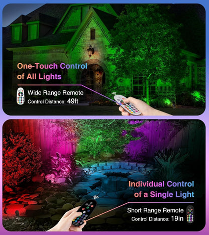 Luces de paisaje, impermeables, con control remoto, RGB, Sunvie.