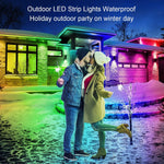 Tira de luces LED para exteriores, 200FT, impermeable, control rem.