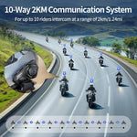 1 auricular Bluetooth para motocicleta R16 Pro y un juego de accesorios.