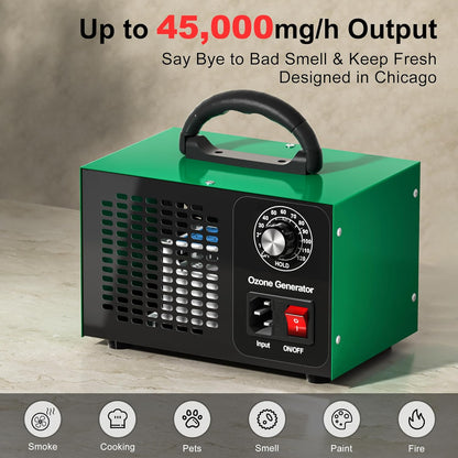Generador de ozono 45.000 mg/h, purificador de aire O3 industrial/doméstico
