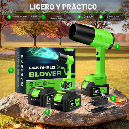 Soplador De Hojas Inalámbrico Con 2 Baterías  YOOVL