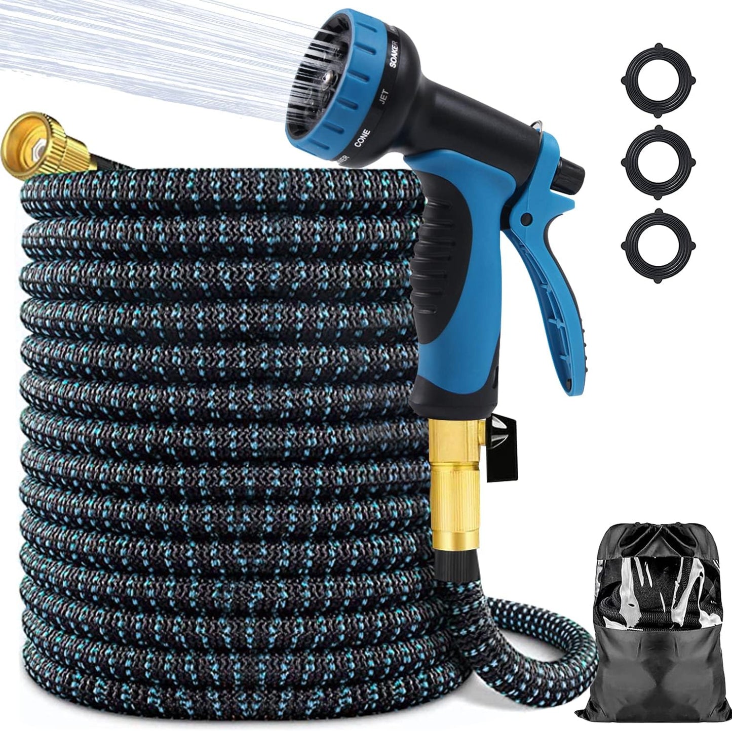 Manguera de Jardín Expandible hasta 15 Metros, Boquilla 10 modos.