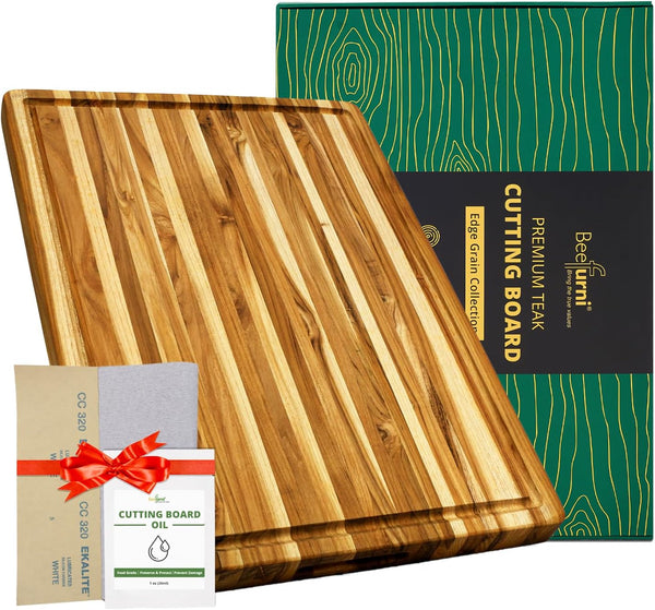 Tabla de Cortar Madera Teca medida M Tipo Carnicero
