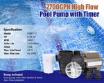 Bomba Para Piscina CIPU 2700GPH 0.35HP Con Temporizador 115V