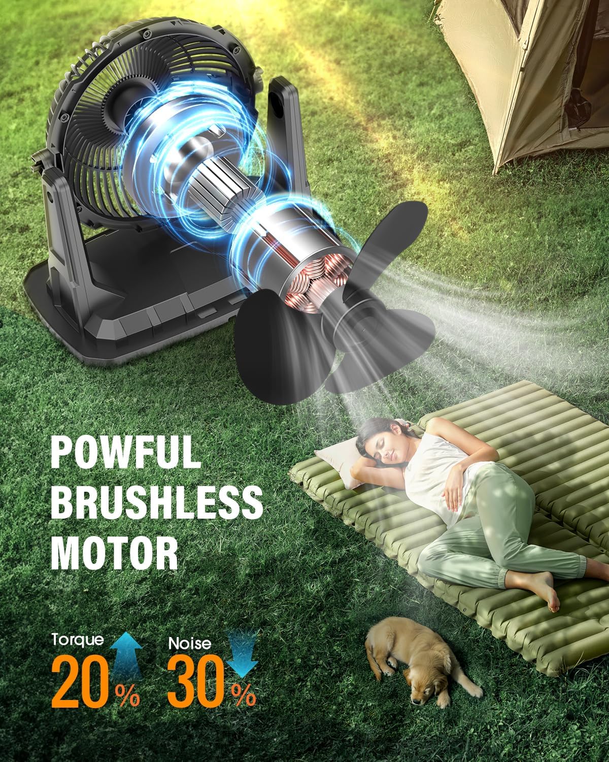 Ausic Ventilador de niebla portátil de cubo,recargable.