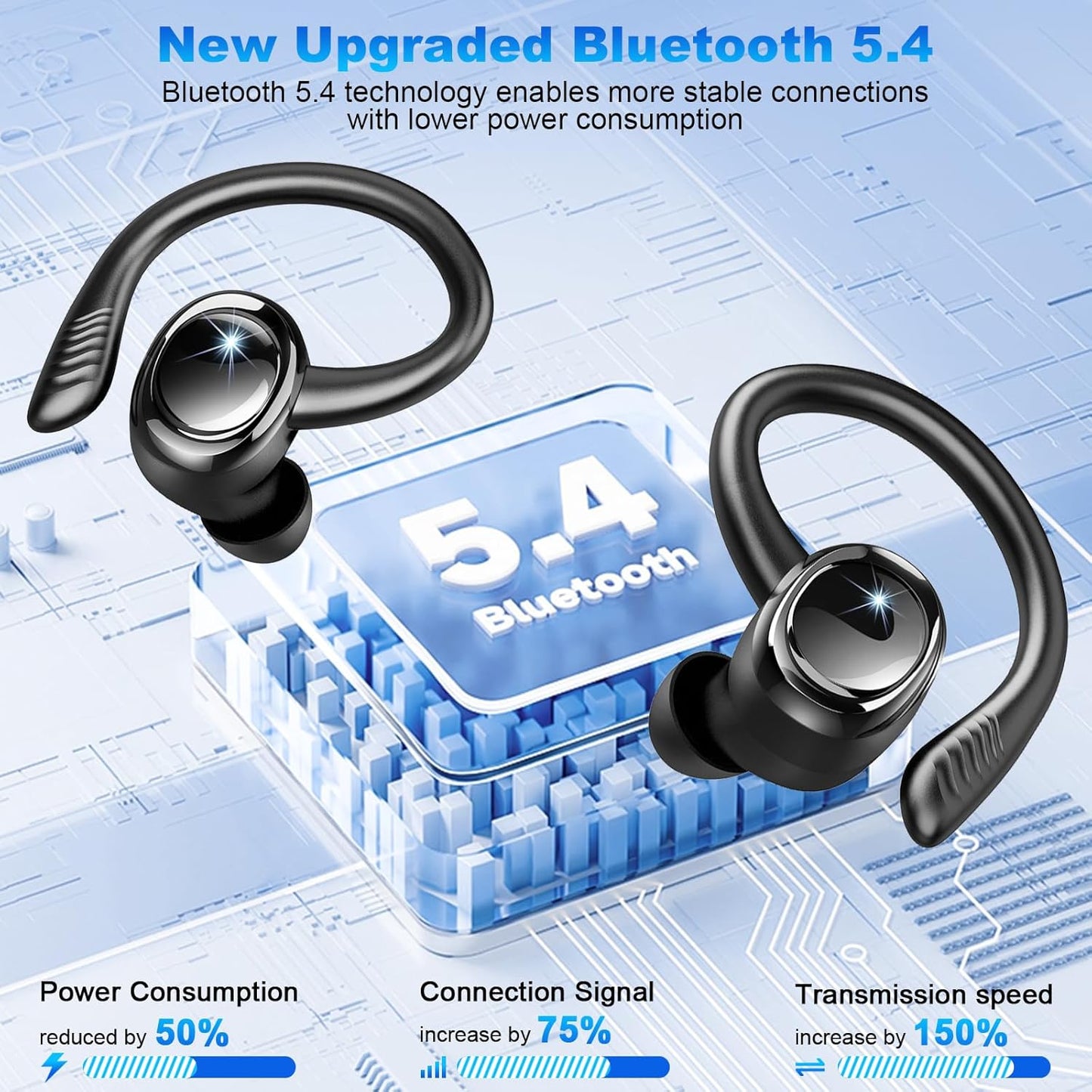 Auriculares inalámbricos Bluetooth con micrófono con cancelación de ruido.(USADOS)