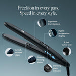 Plancha para cabello con placas vibratorias sónicas de 1", reduce el Frizz.